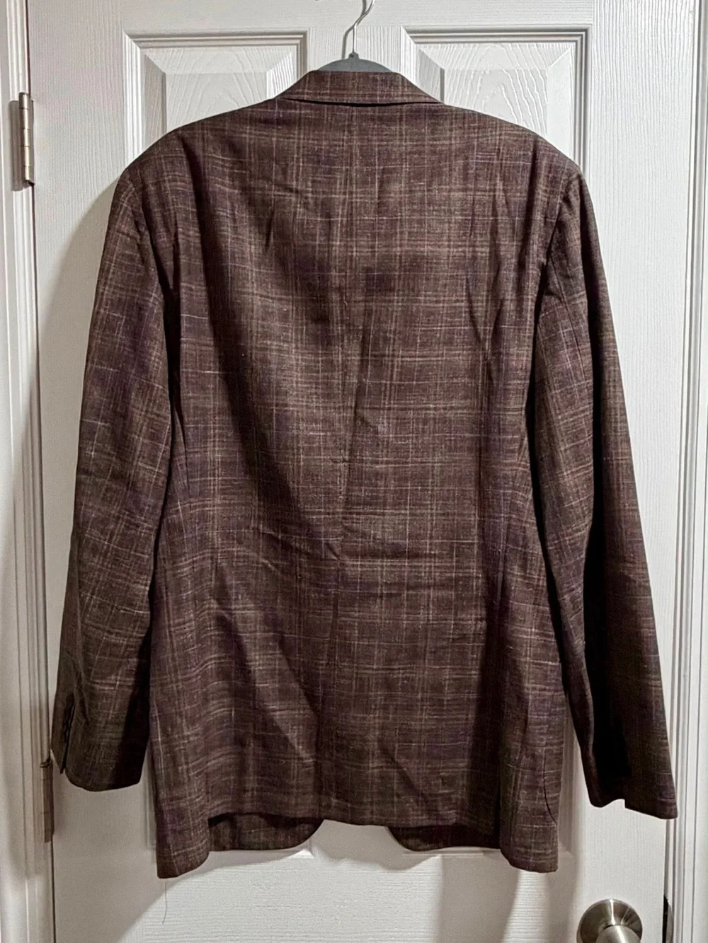 Men's Brown Plaid Sport Coat - Classic Two-Button Blazer